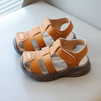 Sandálias de Esporte de Verão para Crianças, Sandálias Vintage de Menino em Couro PU, Solado Macio, Anti-derrapante, Calçados Fashion de Verão para Crianças