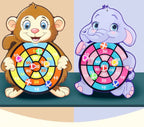 Jogo de Dardos de Animais de Desenho Animado Bola Adesiva. Brinquedo Educativo para Bebês.