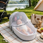 Berço Dobrável para Bebê | Cama Portátil com Mosquiteiro, Colchão e Bolsa para Transporte