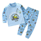 Conjunto de Pijamas de Algodão para Meninos e Meninas Outono e Inverno Cartoon Roupas de Dormir.