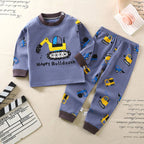 Conjunto de Pijamas de Algodão para Meninos e Meninas Outono e Inverno Cartoon Roupas de Dormir.