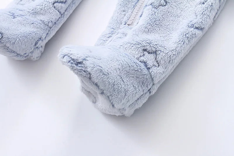 Macacão Bebê de Flanela Quentinho – Body Infantil com Estampa de Desenho Animado. Ideal para Outono e Inverno (0 a 12 Meses.