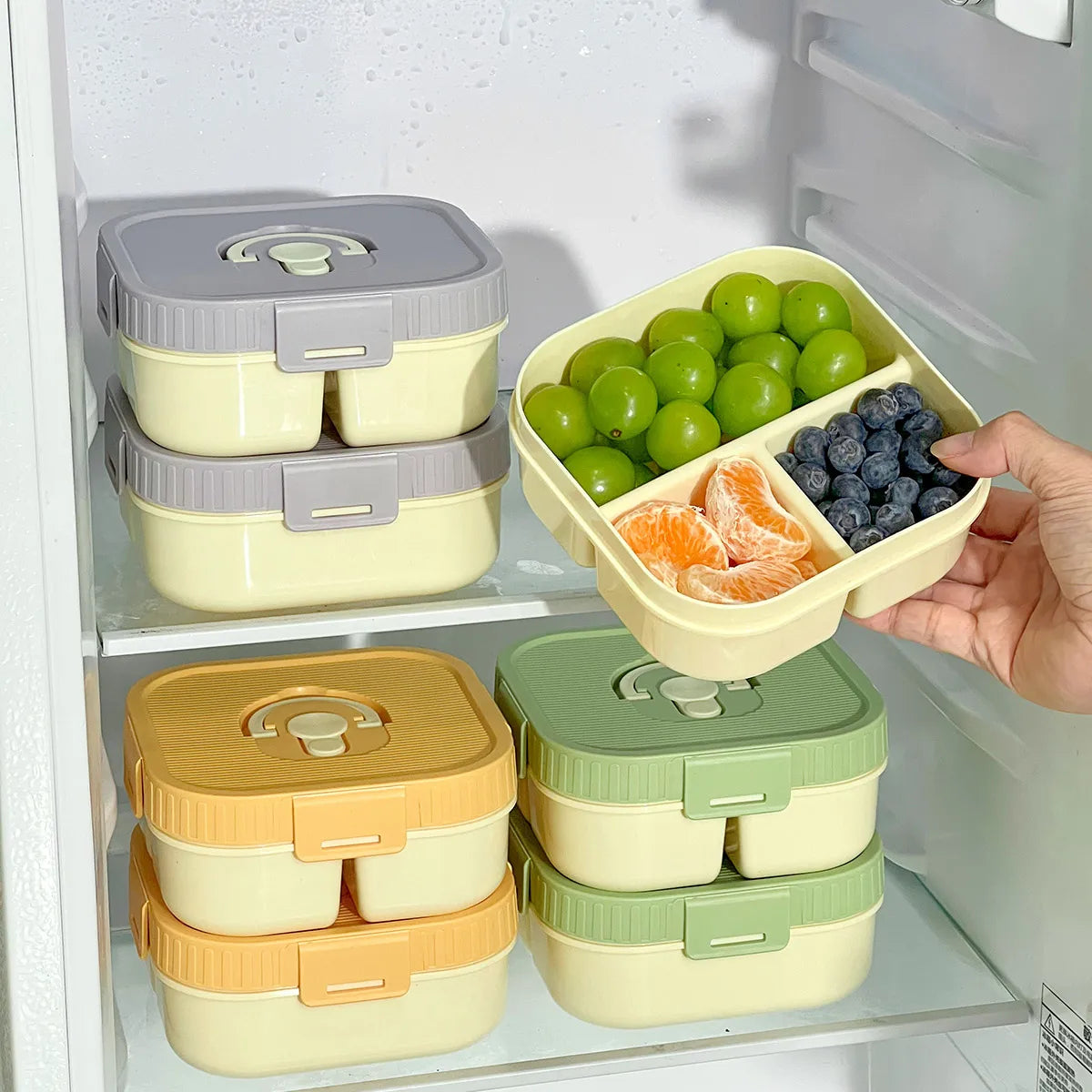Marmita Portátil WORTHBUY com Divisórias – Caixa Bento Hermética para Micro-ondas, À Prova de Vazamentos, Ideal para Crianças, Estudantes e Trabalho.