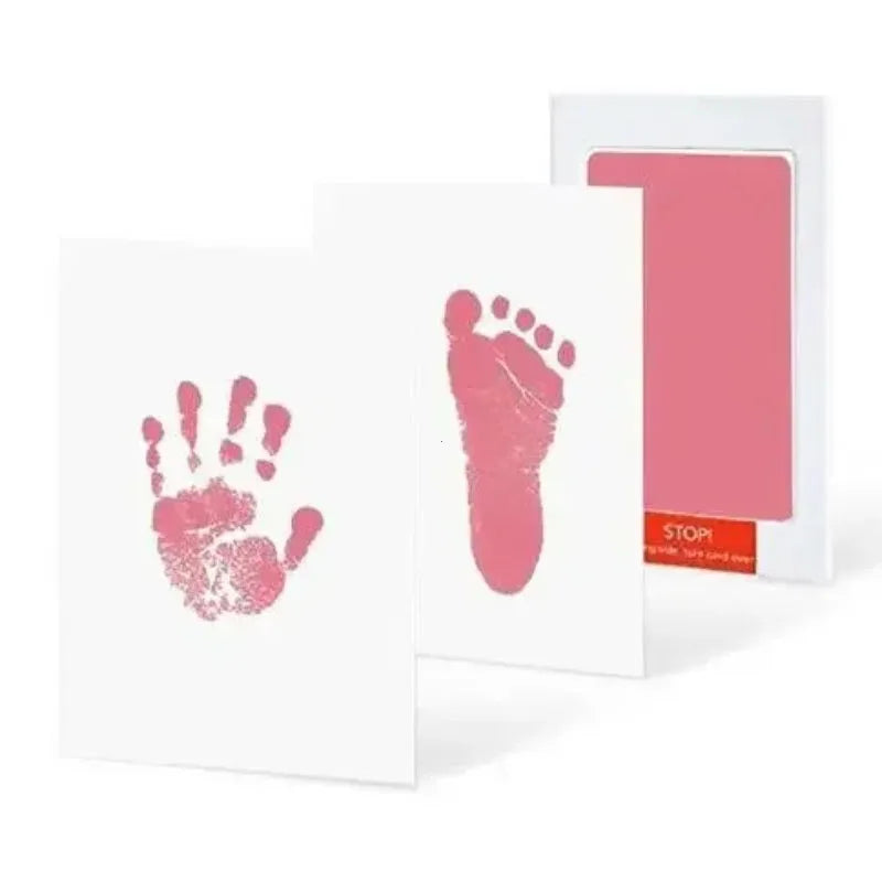 Kit de Lembrança para Bebê Recém-Nascido | Pegadas e Mãozinhas com Almofada de Tinta Segura