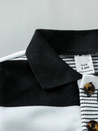 Conjunto Infantil Masculino Casual de Verão – Camiseta Listrada com Estampa de Urso e Shorts