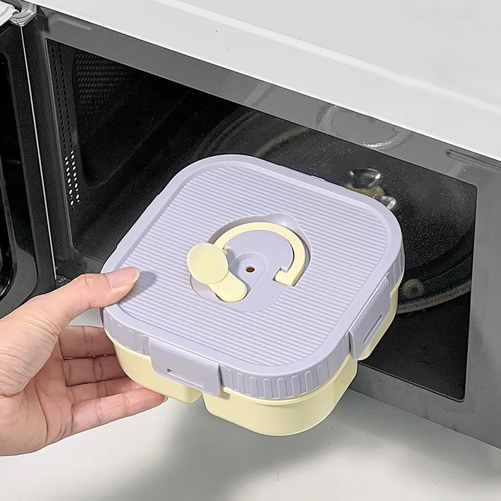 Marmita Portátil WORTHBUY com Divisórias – Caixa Bento Hermética para Micro-ondas, À Prova de Vazamentos, Ideal para Crianças, Estudantes e Trabalho.
