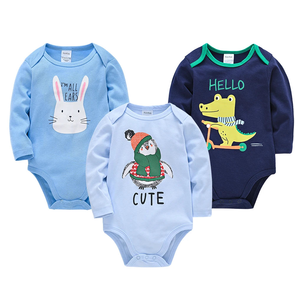 Body de Bebê Menino/Menina. Manga Longa 100% Algodão Roupas de Bebê 0-12 meses. 6 PEÇAS E 3 PEÇAS.