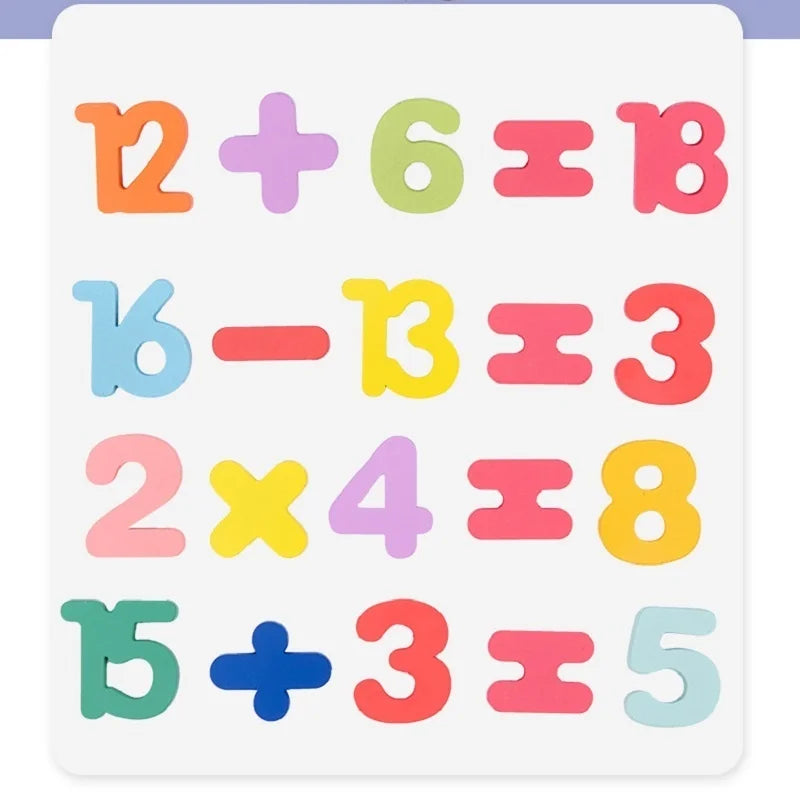 Quebra-cabeça de Madeira com Letras, Números e Formas para Bebês. Quebra-cabeça 3D. Brinquedos Educativos para Crianças.
