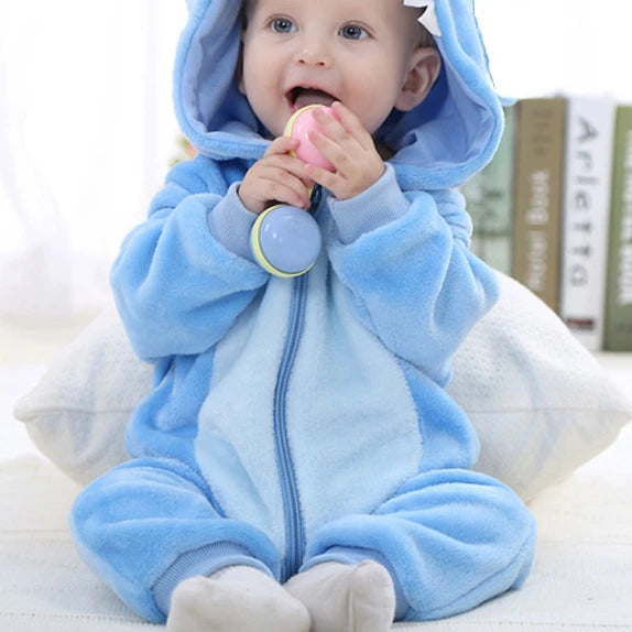 Macacão de Bebê (Inverno ) em Flanela para Menina e Menino. Macacão Infantil com Animais: Panda, Tigre, Leão, Unicórnio, Roupas de Bebê.