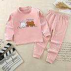 Conjunto de Pijamas de Algodão para Meninos e Meninas Outono e Inverno Cartoon Roupas de Dormir.