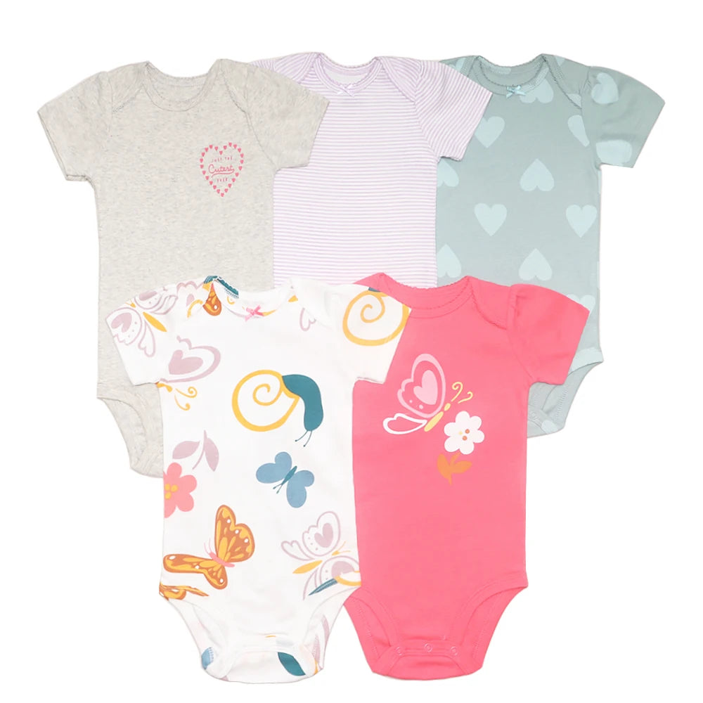 Kit com 5 Bodies Infantis – Roupinhas em 100% Algodão para Bebês, Macias e Confortáveis