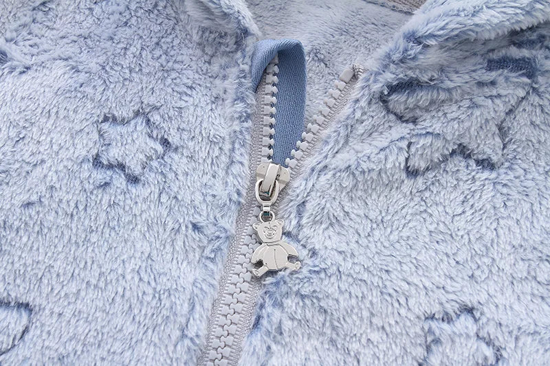 Macacão Bebê de Flanela Quentinho – Body Infantil com Estampa de Desenho Animado. Ideal para Outono e Inverno (0 a 12 Meses.