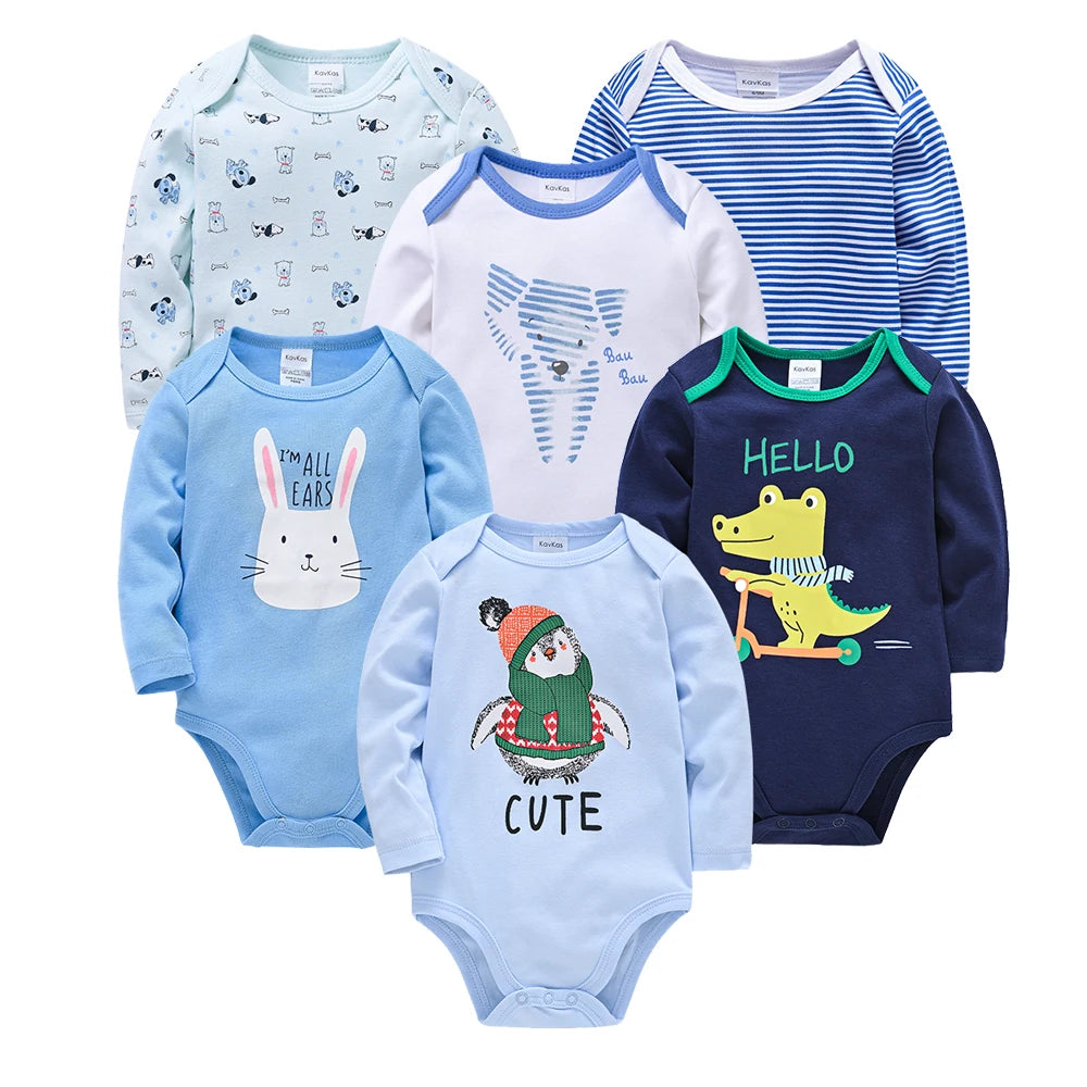 Body de Bebê Menino/Menina. Manga Longa 100% Algodão Roupas de Bebê 0-12 meses. 6 PEÇAS E 3 PEÇAS.