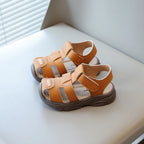 Sandálias de Esporte de Verão para Crianças, Sandálias Vintage de Menino em Couro PU, Solado Macio, Anti-derrapante, Calçados Fashion de Verão para Crianças