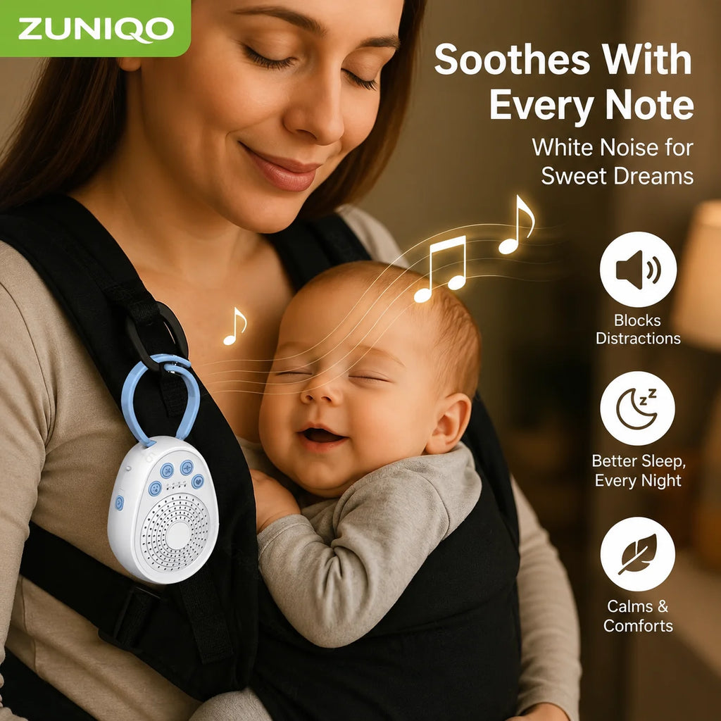 Máquina de Ruído Branco para Bebês – 20 Sons Calmantes, Sono em até 3 Minutos, Mini Dispositivo Portátil USB para Recém-nascidos, Berço e Viagens