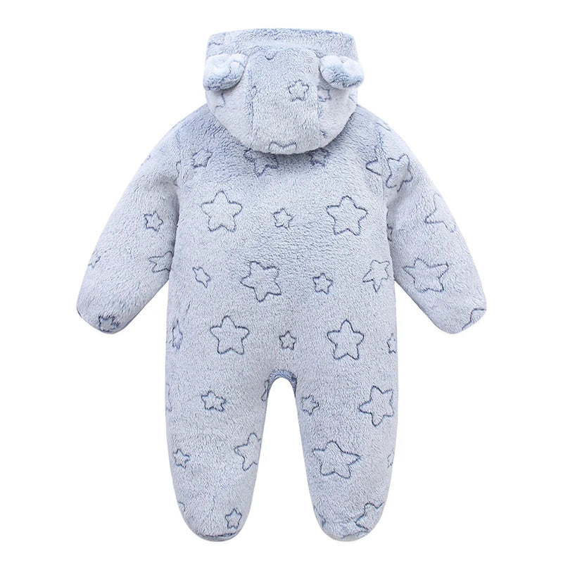 Macacão Bebê de Flanela Quentinho – Body Infantil com Estampa de Desenho Animado. Ideal para Outono e Inverno (0 a 12 Meses.