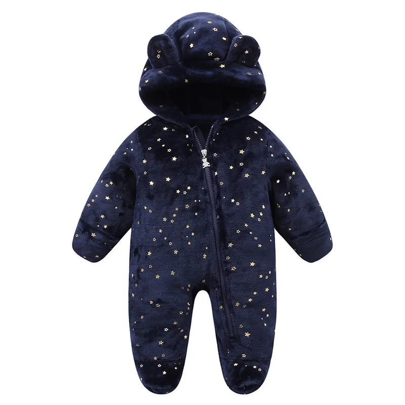 Macacão Infantil de Flanela para Bebê – Body Quentinho com Estampa de Desenho Animado para Meninos e Meninas
