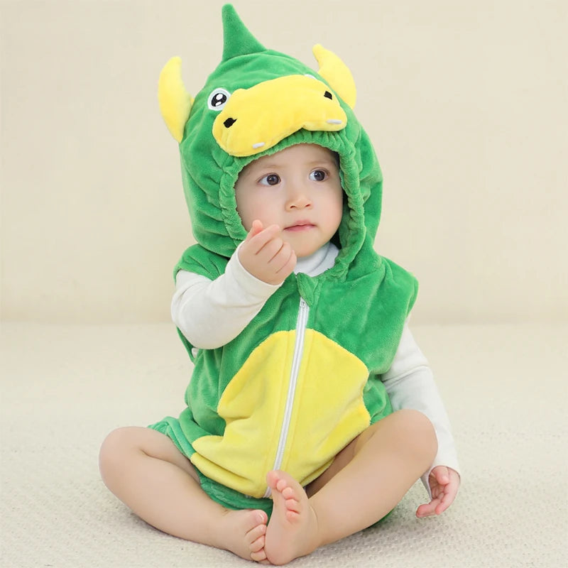 Macacão de Bebê (Inverno ) em Flanela para Menina e Menino. Macacão Infantil com Animais: Panda, Tigre, Leão, Unicórnio, Roupas de Bebê.