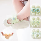 3 pares/conjunto Meias de Algodão para Bebê Meias Antideslizantes para Crianças e Bebês Meias de Chão com Desenhos Animados para Recém-nascidos Meias com Laço e Renda para Meninas.