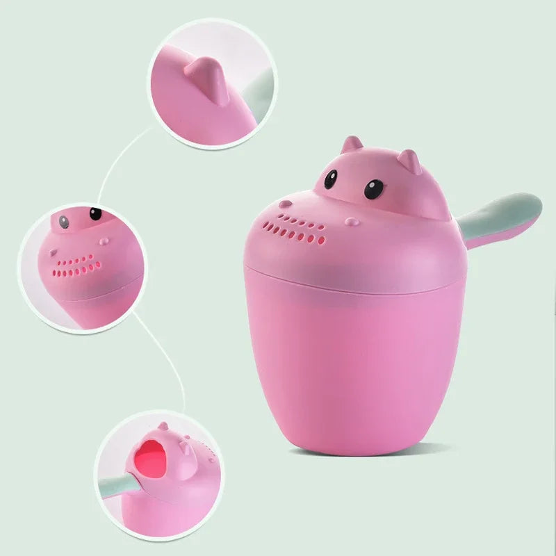 Copo de Enxágue de Shampoo Infantil Durável, Cabeça de Banho para Crianças, Colheres de Banho para Bebês.