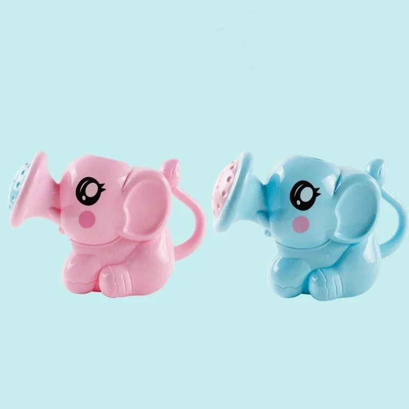 Copo de Banho com Elefante de Desenho Animado para Bebê, Colher de Água para Shampoo de Recém-Nascido, 2 Cores.