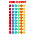 Pompons Cores do arco-íris Tigelas de plástico Pinças Habilidade motora fina. Crianças contando e organizando brinquedos. Brinquedos educativos para crianças.