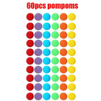Pompons Cores do arco-íris Tigelas de plástico Pinças Habilidade motora fina. Crianças contando e organizando brinquedos. Brinquedos educativos para crianças.