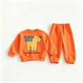 Conjunto Infantil de Moletom 2 Peças com Estampa de Desenho Animado – Blusa com Capuz (Hoodie) e Calça, Casual e Confortável para Crianças
