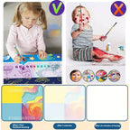 Tapete de Desenho com Água Mágica 100x80CM para Colorir e Rabiscos com Canetas Mágicas Reutilizáveis. Quadro de Pintura Montessori. Brinquedos Educativos.