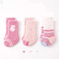 3 Pares de Meias de Inverno Grossas para Bebê, Meias de Tubo Médio de Coelho e Urso de Pelúcia, Quentes para Recém-Nascido, Menino e Menina.