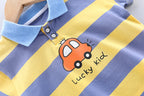 Conjunto de 2 peças para crianças: Camisa Polo de Alta Qualidade para meninos + Bonito Shorts Jeans, roupas infantis.