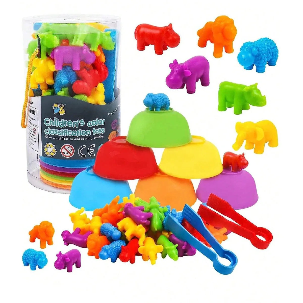 Kit Sensorial Infantil com Pompons Arco-Íris – Brinquedo Educativo para Contar, Separar Cores e Desenvolver a Coordenação Motora