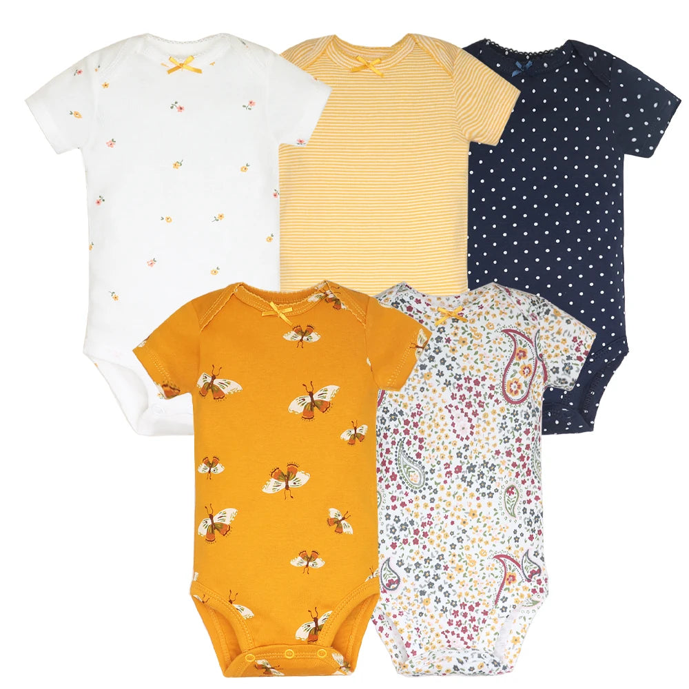 Kit com 5 Bodies Infantis – Roupinhas em 100% Algodão para Bebês, Macias e Confortáveis