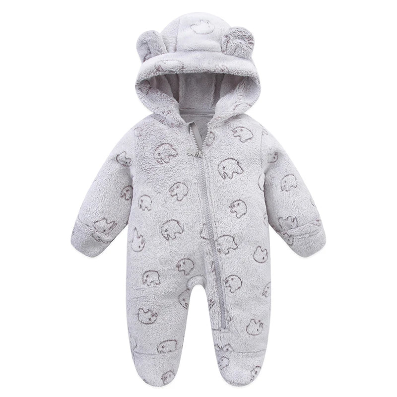 Macacão Infantil de Flanela para Bebê – Body Quentinho com Estampa de Desenho Animado para Meninos e Meninas