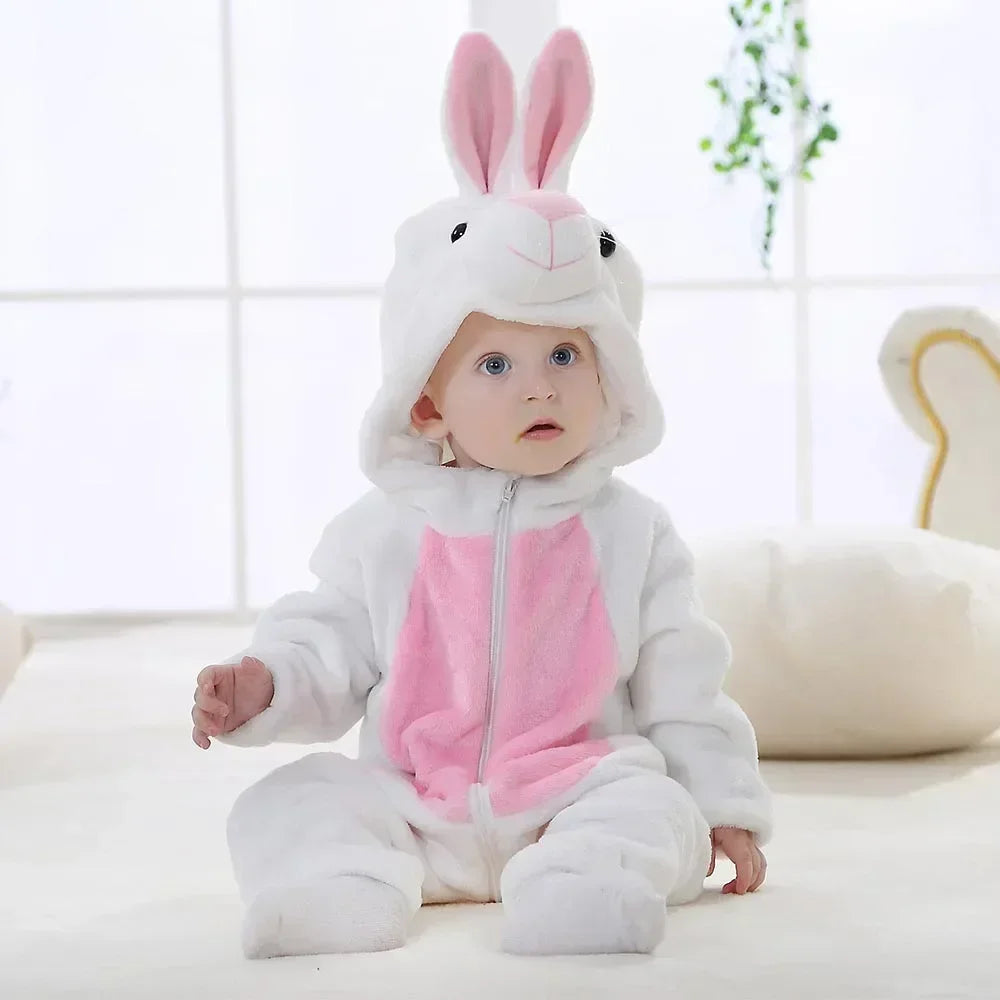 Macacão de Bebê (Inverno ) em Flanela para Menina e Menino. Macacão Infantil com Animais: Panda, Tigre, Leão, Unicórnio, Roupas de Bebê.