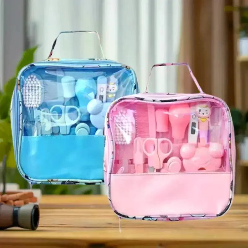 Conjunto de bolsa de cuidados para bebê com treze peças e vinte peças, cortador de unhas e aspirador nasal, limpeza diária do bebê.