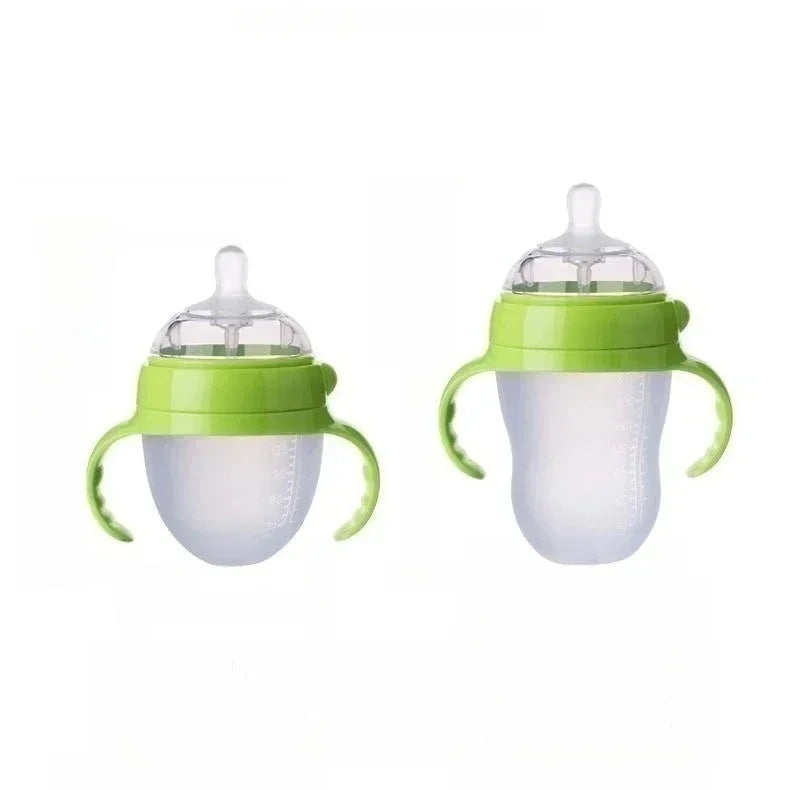 Mamadeira de Silicone com Alça para Bebê – Ideal para Desmame, com Bico Anti-Asfixia e Design Ergonômico
