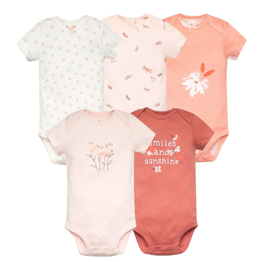 Kit com 5 Bodies Infantis – Roupinhas em 100% Algodão para Bebês, Macias e Confortáveis