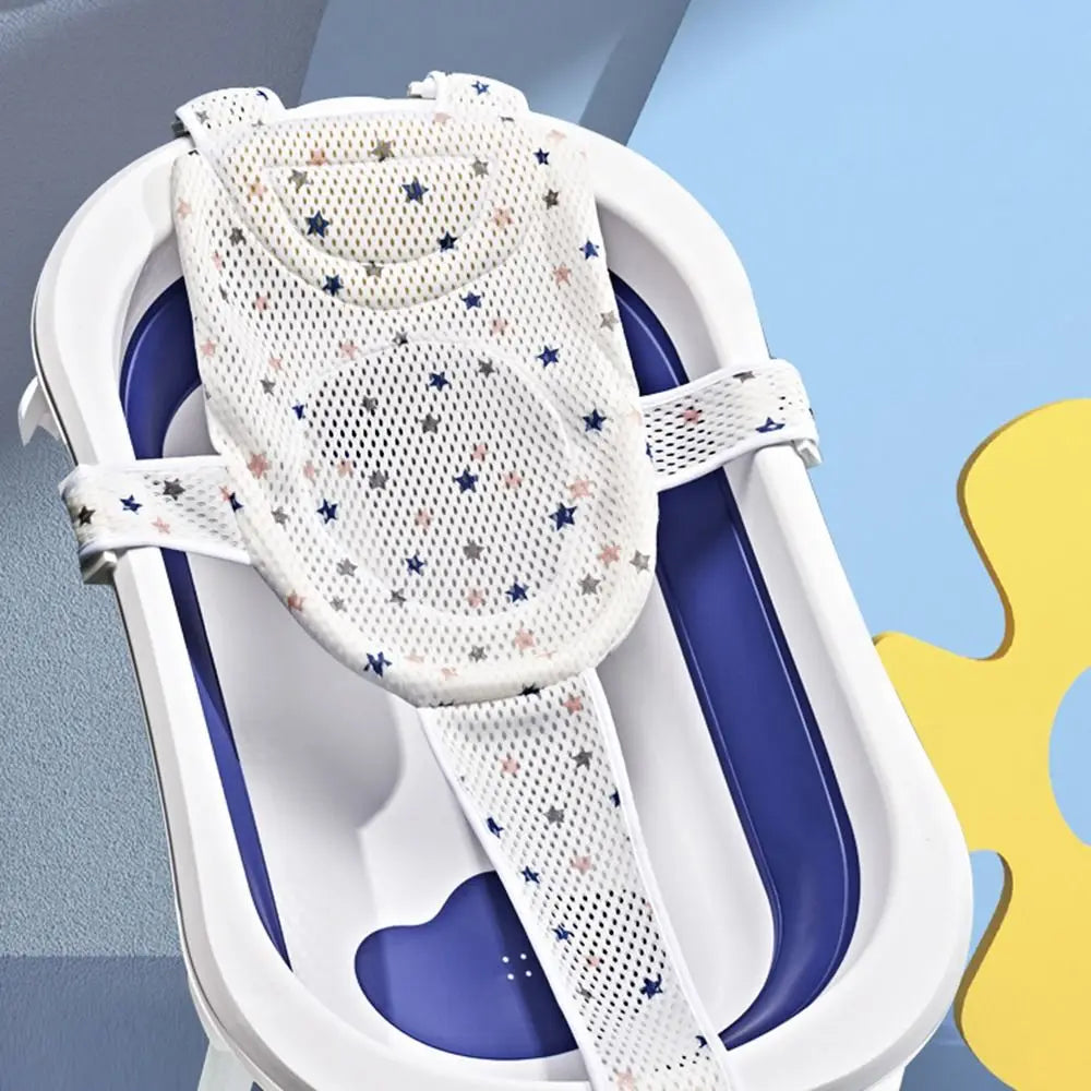 Tapete de Rede de Banho Antiderrapante em Forma de Cruz para Bebê, Almofada de Banho Ajustável para Recém-nascidos, Banheira Infantil, Cama de Banho para Chuveiro, Assento de Banho para Bebê.