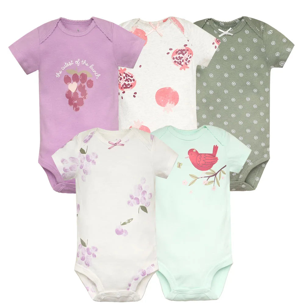 Kit com 5 Bodies Infantis – Roupinhas em 100% Algodão para Bebês, Macias e Confortáveis