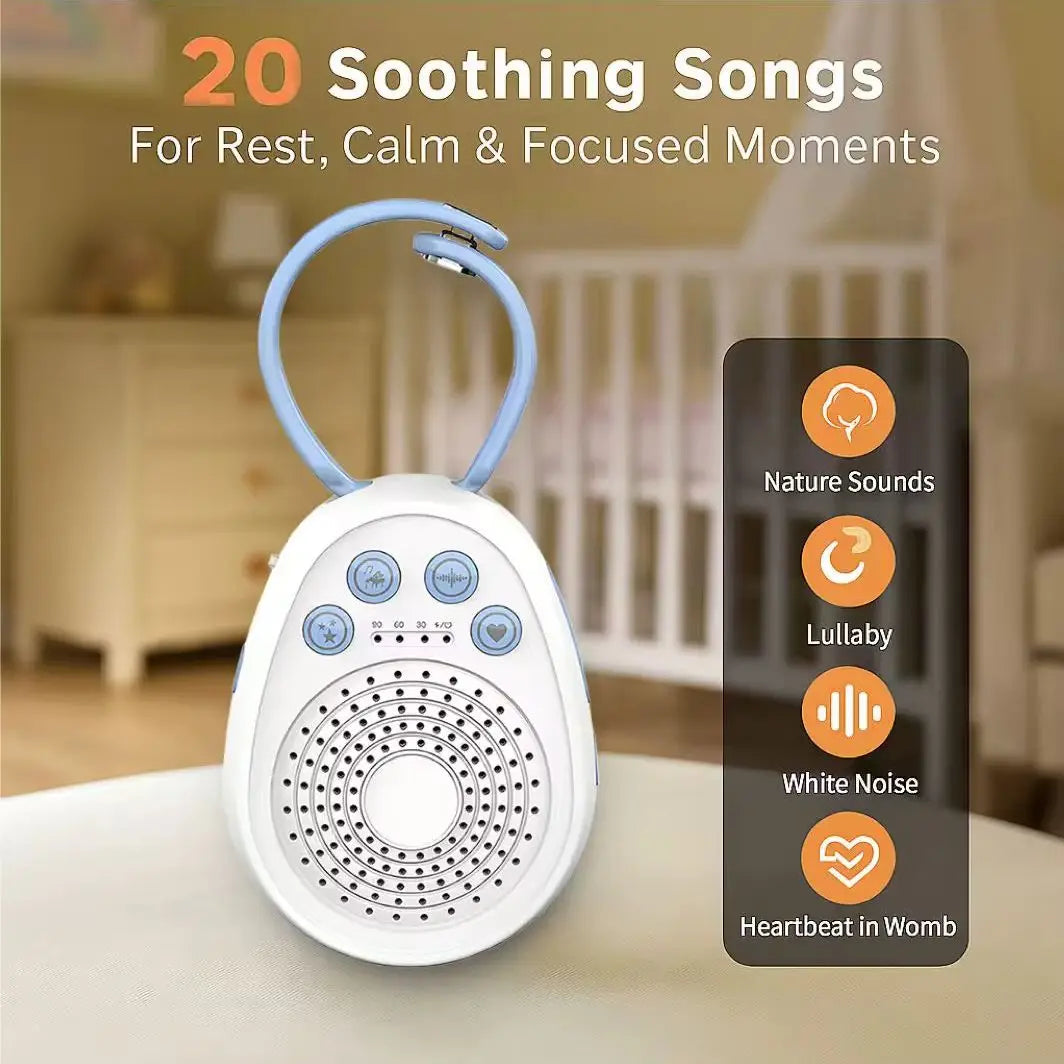 Máquina de Ruído Branco para Bebês – 20 Sons Calmantes, Sono em até 3 Minutos, Mini Dispositivo Portátil USB para Recém-nascidos, Berço e Viagens