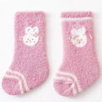 3 Pares de Meias de Inverno Grossas para Bebê, Meias de Tubo Médio de Coelho e Urso de Pelúcia, Quentes para Recém-Nascido, Menino e Menina.