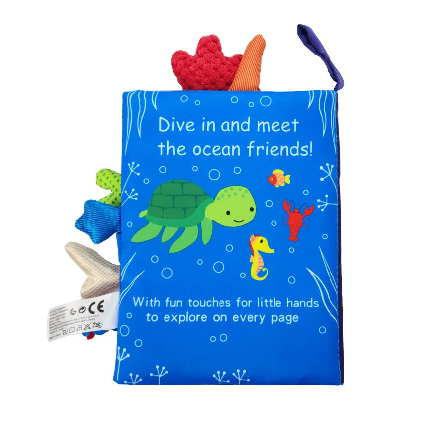 Brinquedo Educativo para Bebês 0-36M. Livro de Tecido com Cauda, Livro de Pano com Quebra-Cabeça. Chocalho Sonoro Interativo para Pais e Filhos.