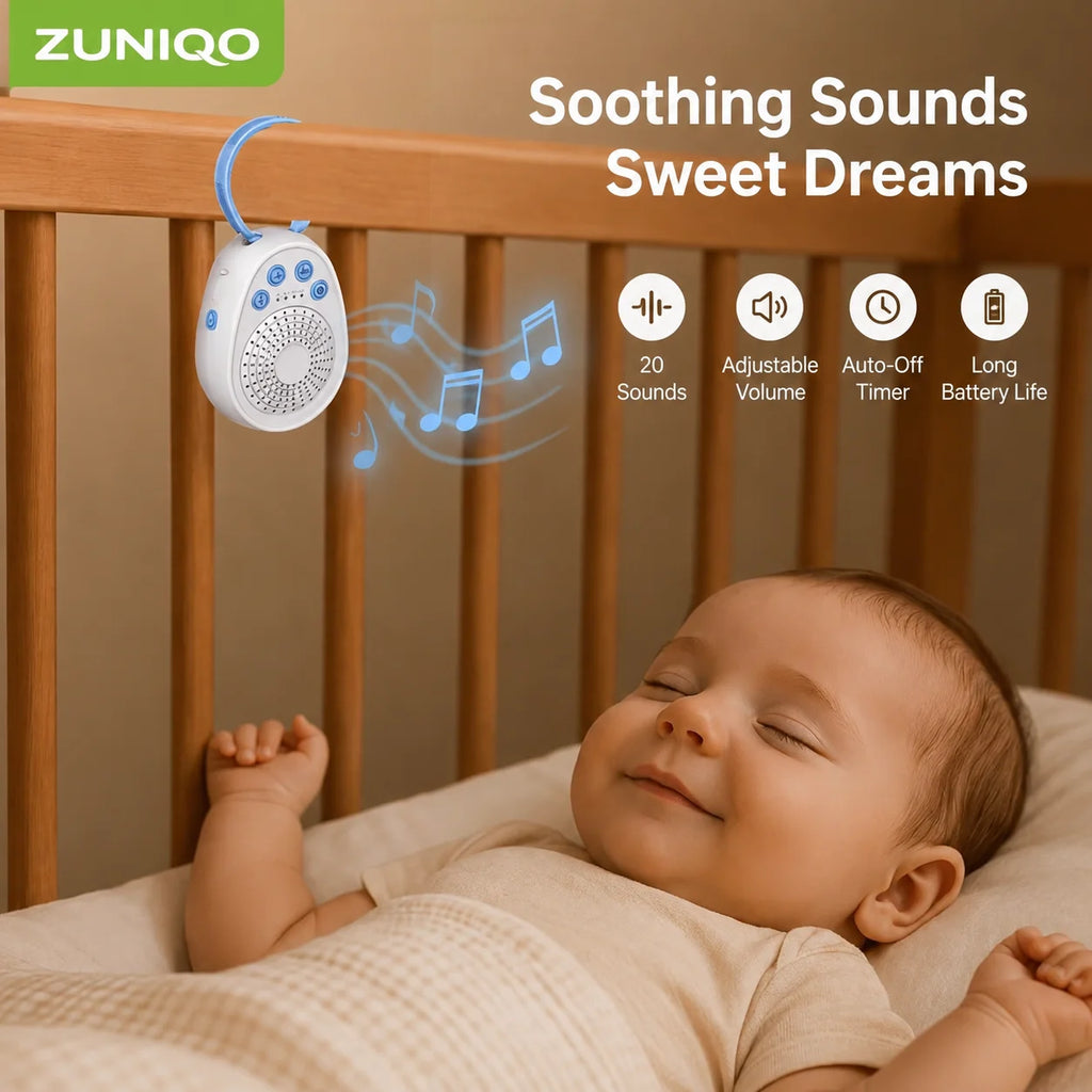 Máquina de Ruído Branco para Bebês – 20 Sons Calmantes, Sono em até 3 Minutos, Mini Dispositivo Portátil USB para Recém-nascidos, Berço e Viagens