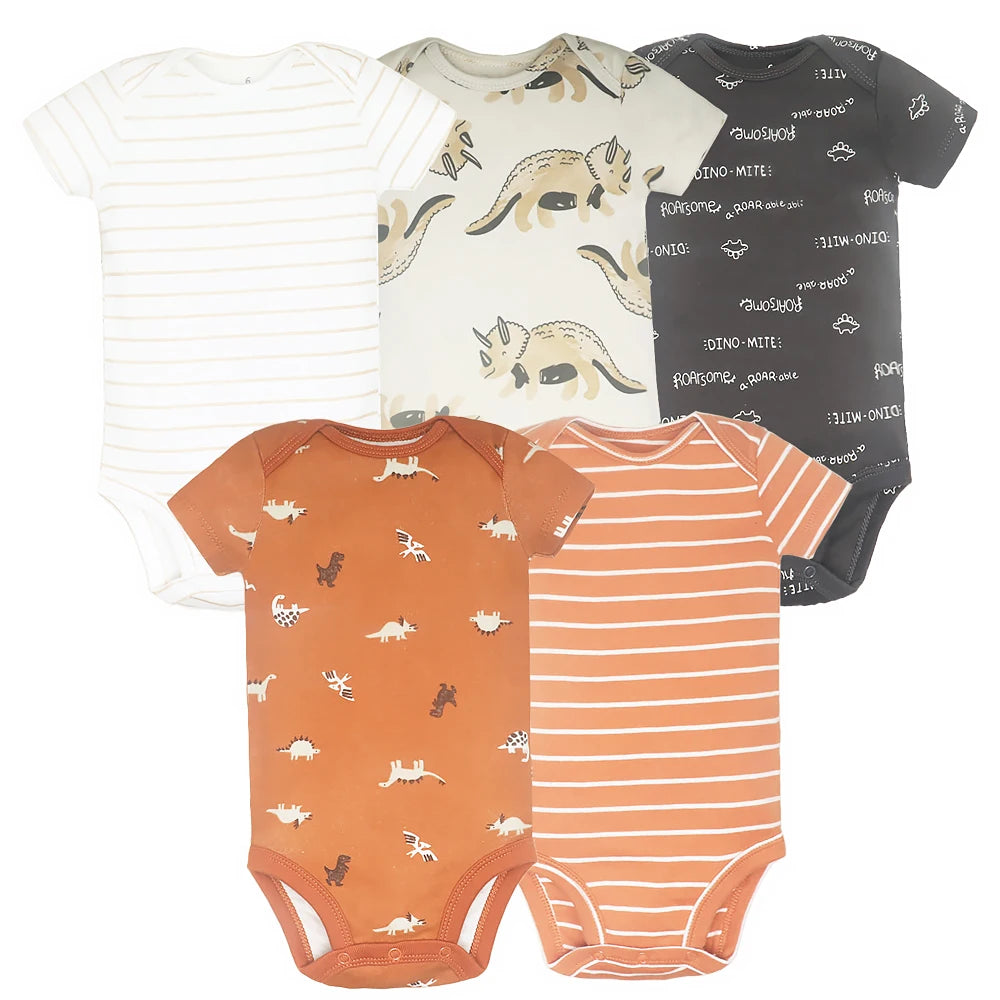 Kit com 5 Bodies Infantis – Roupinhas em 100% Algodão para Bebês, Macias e Confortáveis