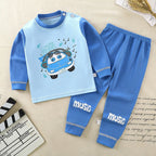 Conjunto de Pijamas de Algodão para Meninos e Meninas Outono e Inverno Cartoon Roupas de Dormir.